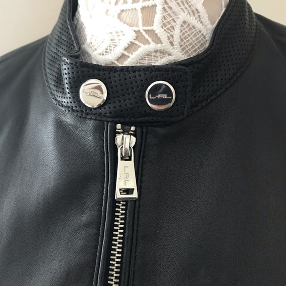 Ralph Lauren Genuine 100% Soft Leather Motorcycle Moto Beverly Jacket Size LARGE - Picture 4 of 8